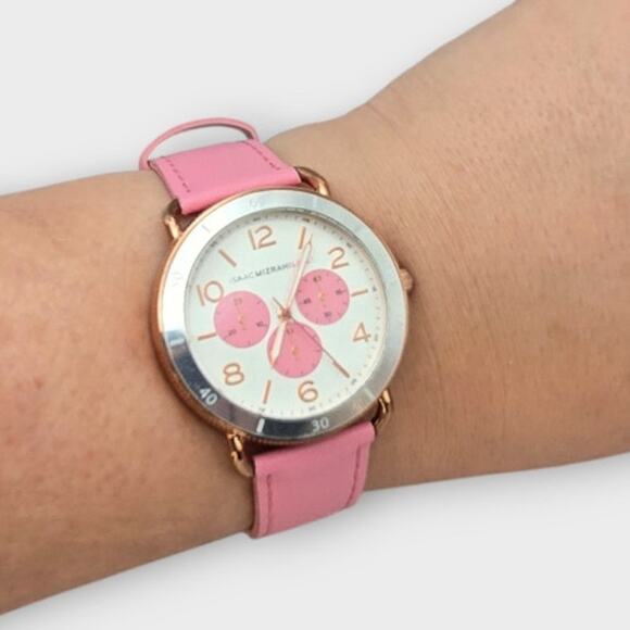Isaac Mizrahi Live Pink Chronograph-Style Watch – Rose Gold Tone main image 5